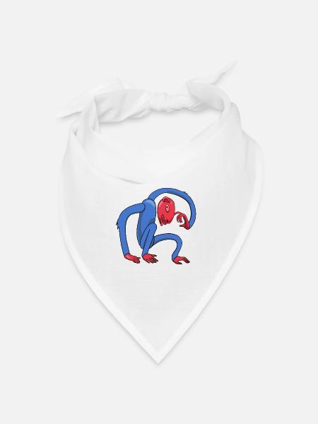 Denkender Affe - Bandana Dreieckstuch - Weiß