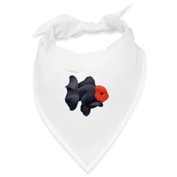 Grade Black Oranda with Red Head HQ Goldfish - Bandana Dreieckstuch - Weiß - Vorne