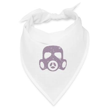 Grunge Gasmaske Nuklear Radioaktiv Feinstaub - Bandana Dreieckstuch - Weiß - Vorne