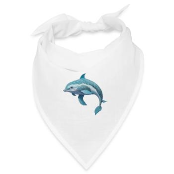 Delfin - Bandana Dreieckstuch - Weiß - Vorne