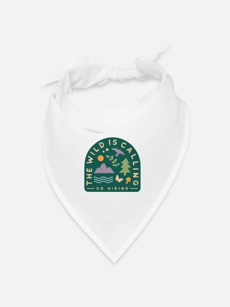 Der-Wilde-ruft-Design. - Bandana Dreieckstuch - Weiß