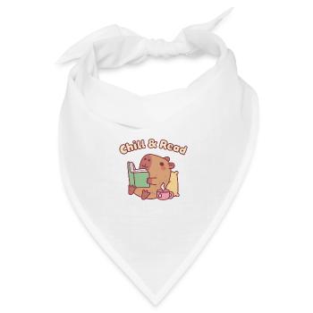 Süßes Capybara liest ein Buch – Entspann dich und lies - Bandana Dreieckstuch - Weiß - Vorne