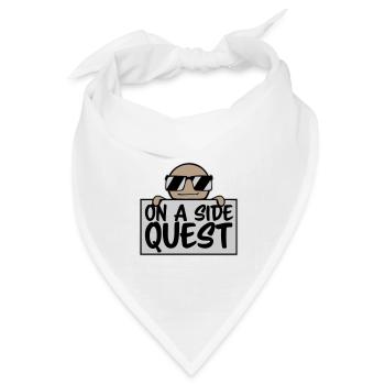 On A Side Quest Gaming Adventure Spruch Logo Text - Bandana Dreieckstuch - Weiß - Vorne