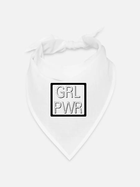 GRL PWR Feminist Girl Power Design - Bandana Dreieckstuch - Weiß
