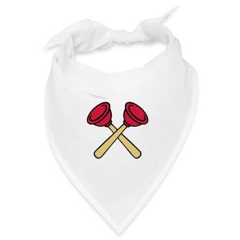 Pömpel gekreuzt - Bandana Dreieckstuch - Weiß - Vorne