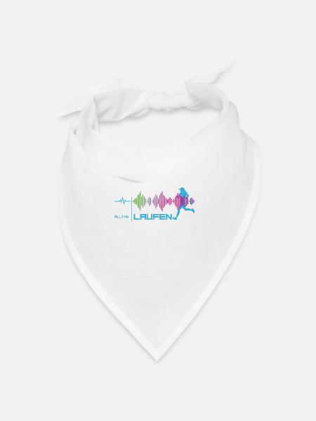 Läuferin - Alltags-Puls - good vibes (blau) - Bandana Dreieckstuch - Weiß
