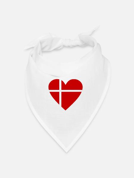 Dänemark - Bandana Dreieckstuch - Weiß