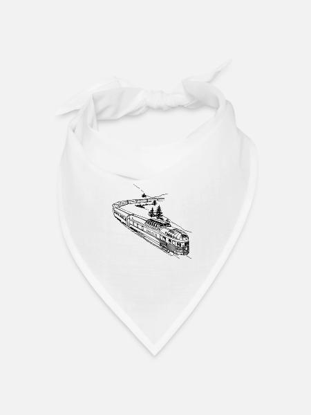 Lokomotive - Bandana Dreieckstuch - Weiß