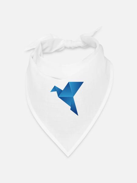 origami paper plane papier flugzeug13 - Bandana Dreieckstuch - Weiß