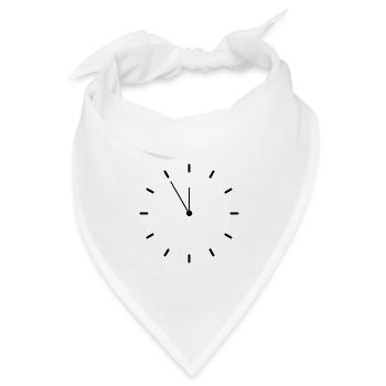 uhr zeit watch clock time hourglass sanduhr64 - Bandana Dreieckstuch - Weiß - Vorne