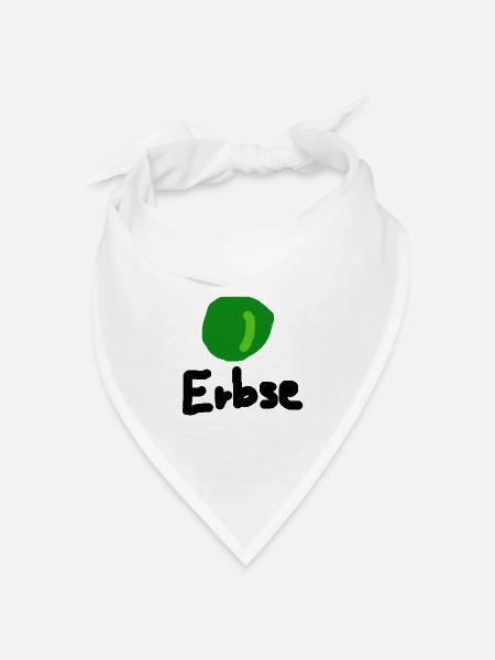 Erbse - Bandana Dreieckstuch - Weiß
