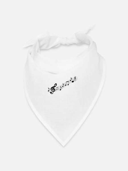 Musik Noten Musiknoten - Bandana Dreieckstuch - Weiß