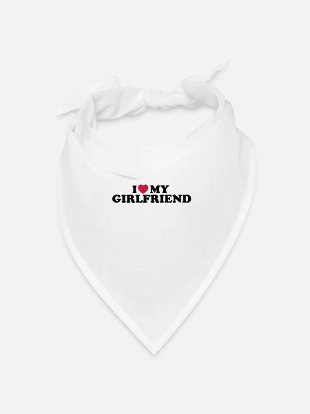 I love my girlfriend - Bandana Dreieckstuch - Weiß