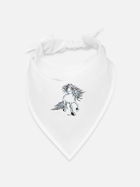"White Beauty" - Pferd - Andalusier - Bandana Dreieckstuch - Weiß
