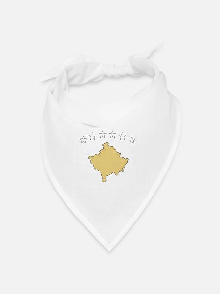 kosovo - Bandana Dreieckstuch - Weiß