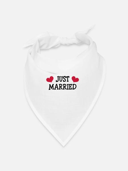 Just Married - Wedding - Bandana Dreieckstuch - Weiß