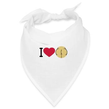 i love ass herz liebe logo rund nackte frau sexy a - Bandana Dreieckstuch - Weiß - Vorne