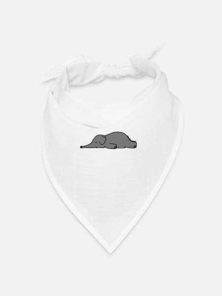 Elefant Schlafen - Bandana Dreieckstuch - Weiß