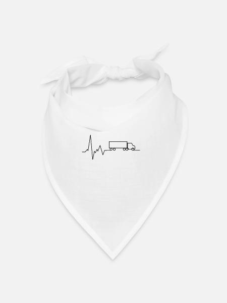 herzschlag lkw trucker - Bandana Dreieckstuch - Weiß