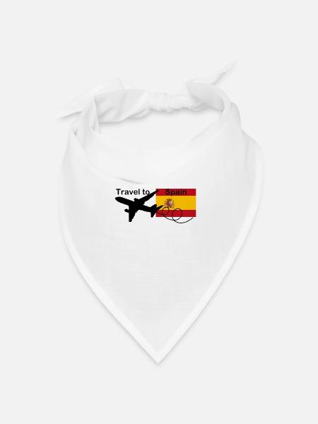 Reisen nach Spanien - Bandana Dreieckstuch - Weiß