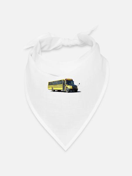 Schulbus - Bandana Dreieckstuch - Weiß