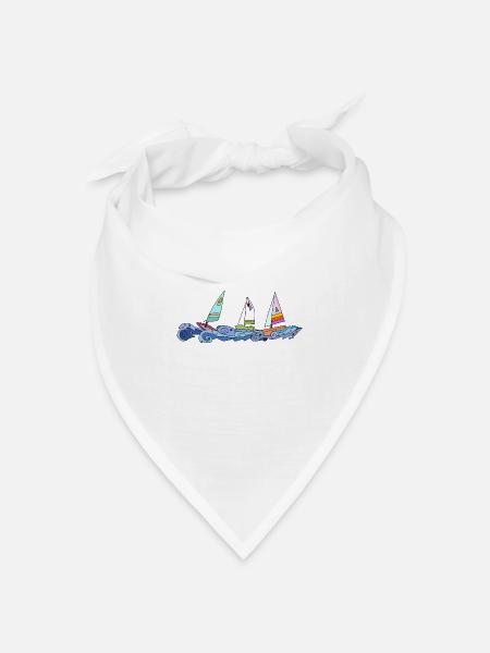 Segelboote - Bandana Dreieckstuch - Weiß