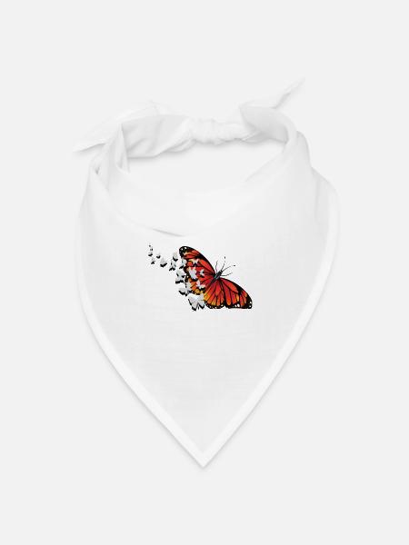 Schmetterling - Bandana Dreieckstuch - Weiß