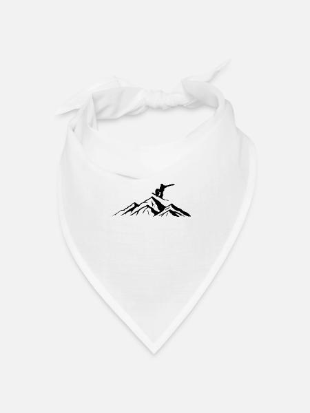 Snowboard Snowboarder - Bandana Dreieckstuch - Weiß
