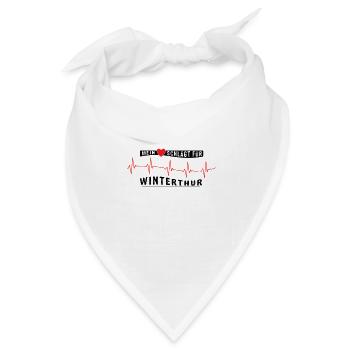 Mein Herz schlägt für Winterthur | VEKTOR - Bandana Dreieckstuch - Weiß - Vorne