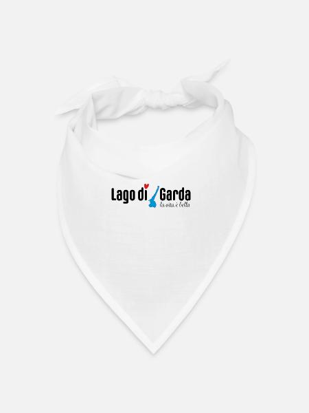 Gardasee (black) - Bandana Dreieckstuch - Weiß
