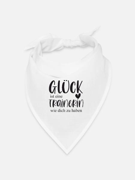 Trainerin Bedanken Geschenk Glück Abschied - Bandana Dreieckstuch - Weiß
