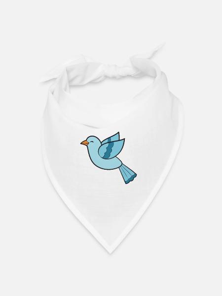 Vogel Vögel - Bandana Dreieckstuch - Weiß