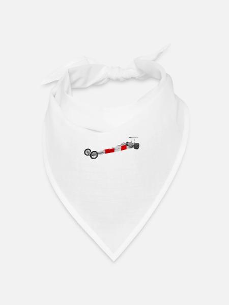 Dragster Rennfahrzeug - Bandana Dreieckstuch - Weiß