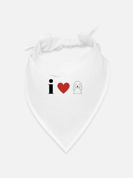 I love Dogs - Bandana Dreieckstuch - Weiß