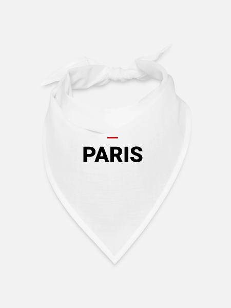 Paris – Typografie Frankreich - Bandana Dreieckstuch - Weiß