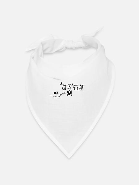 nö hängend an der Wäscheleine - Bandana Dreieckstuch - Weiß