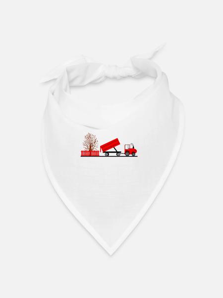 Traktor - Bandana Dreieckstuch - Weiß