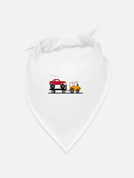 Traktor - Bandana Dreieckstuch - Weiß