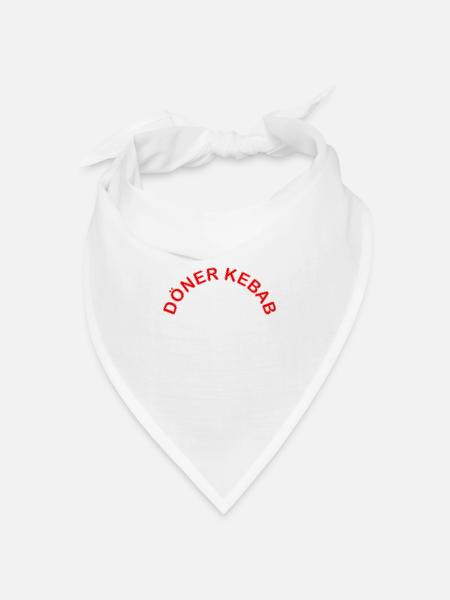Döner Kebab Schriftzug - Bandana Dreieckstuch - Weiß