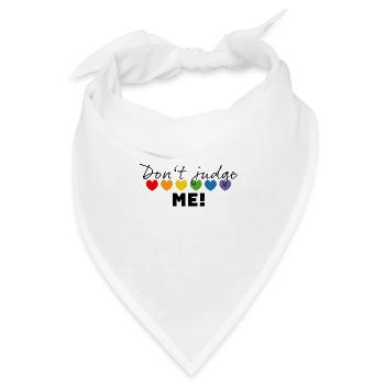 Regenbogenherzchen dont judge me schwarz - Bandana Dreieckstuch - Weiß - Vorne