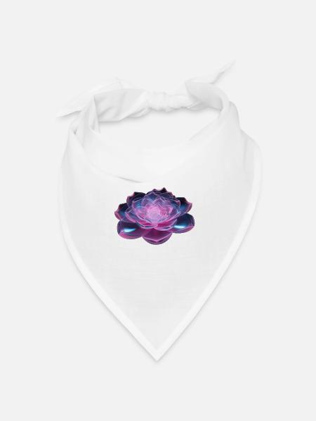 3D-Blume - Bandana Dreieckstuch - Weiß