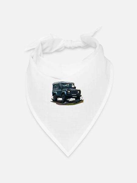 Geländewagen - Bandana Dreieckstuch - Weiß