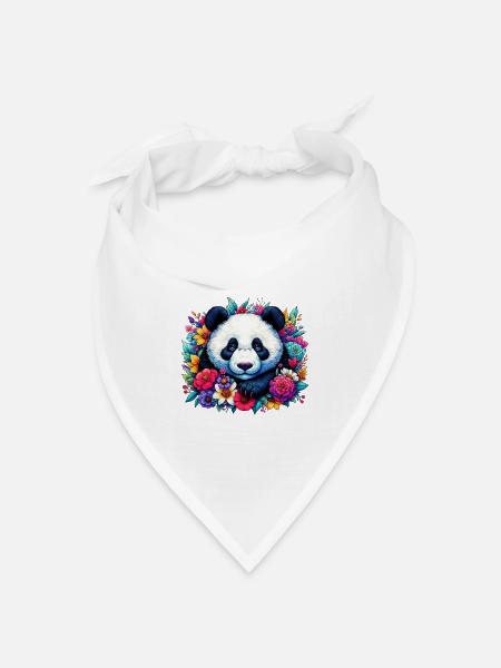 Panda - Bandana Dreieckstuch - Weiß