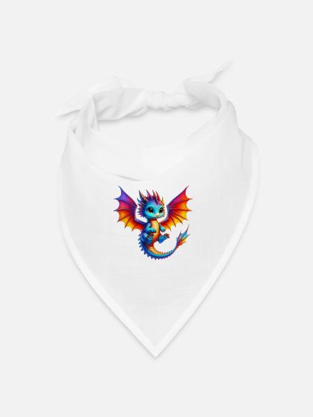 Drache - Bandana Dreieckstuch - Weiß