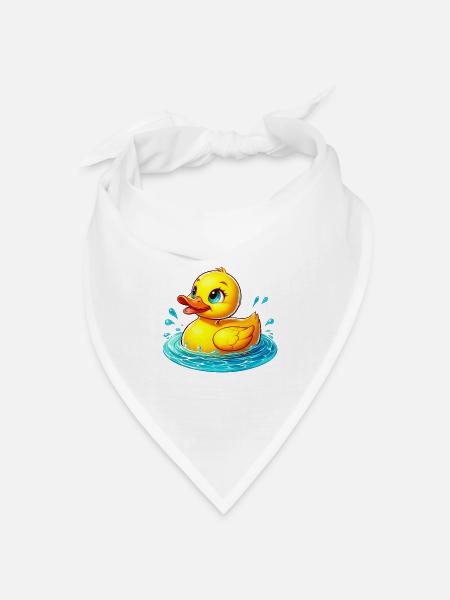 Ente Ente Ente Ente Ente - Bandana Dreieckstuch - Weiß