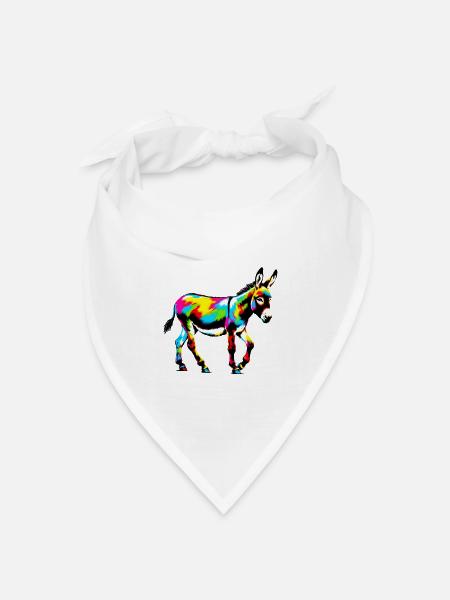 Esel-Maultier - Bandana Dreieckstuch - Weiß