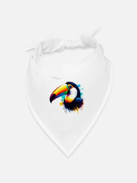 Tukan - Bandana Dreieckstuch - Weiß