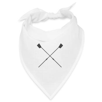 gekreuzte Ruderblätter - Ruderskulls Silhouette - Bandana Dreieckstuch - Weiß - Vorne