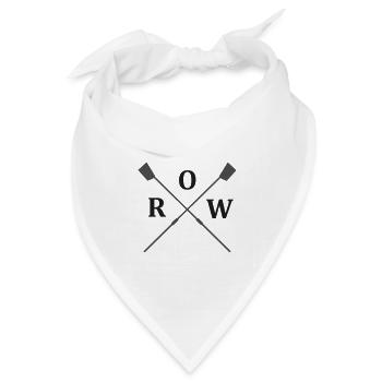 ROW Oars Emblem, Ruderblätter, Ruderskulls - Bandana Dreieckstuch - Weiß - Vorne