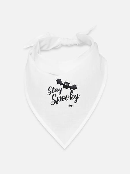 Stay Spooky Fledermaus - Bandana Dreieckstuch - Weiß